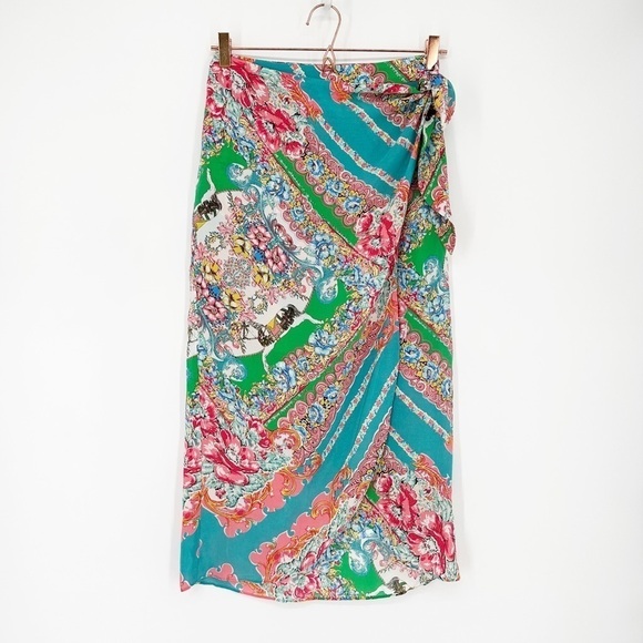 Anthropologie Maeve Bette Silk Wrap Skirt - Size 4 - Picture 2 of 8